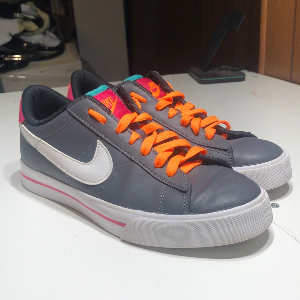 Nike Gray Sneakers with Orange Accents